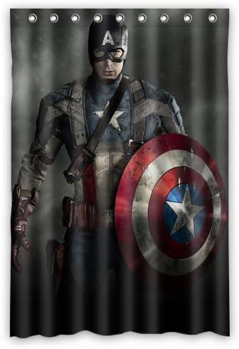 Scottshop Custom Captain America Shower Curtain High Quality Waterproof Polyester Fabric Bathroom Shower Curtains 48" x 72" Inch