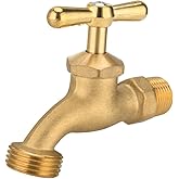 EFIELD Outdoor Garden Hose Faucet/Valve 1/2" Male NPT Inlet ×3/4" Male GHT Threaded Garden Hose Outlet/Connector,(BIBCOCK001)
