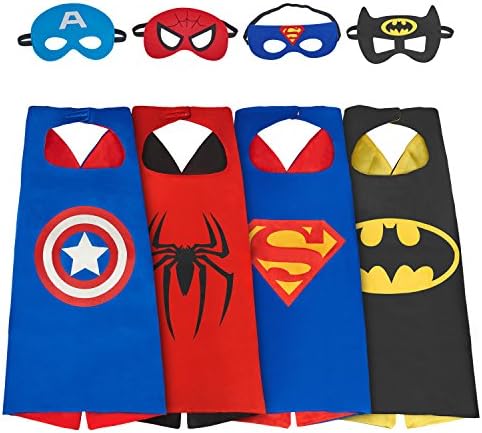 Babylian Superhero Dress Up Costumes with Masks and Cape for Kids (4 in Packs)