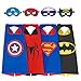 amasky Superhero Costume, Dress up Costumes Set of Superhero Satin Capes with Felt Masks for Kids ((4 in Pack))