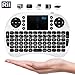Rii i8 Mini Bluetooth Keyboard with Touchpad＆QWERTY Keyboard, Portable Wireless Keyboard with Remote Control for Smartphones/Laptop/PC/Tablets/Windows/Mac/TV/Xbox/PS3/Raspberry Pi .Silver White