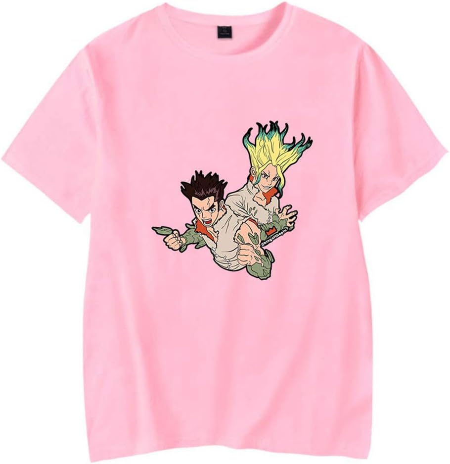 Siskey Anime Cartoon Short Sleeve Shirt,Dr Stone Short Sleeve,T-Shirt with Short Sleeves for Men and Women Summer
