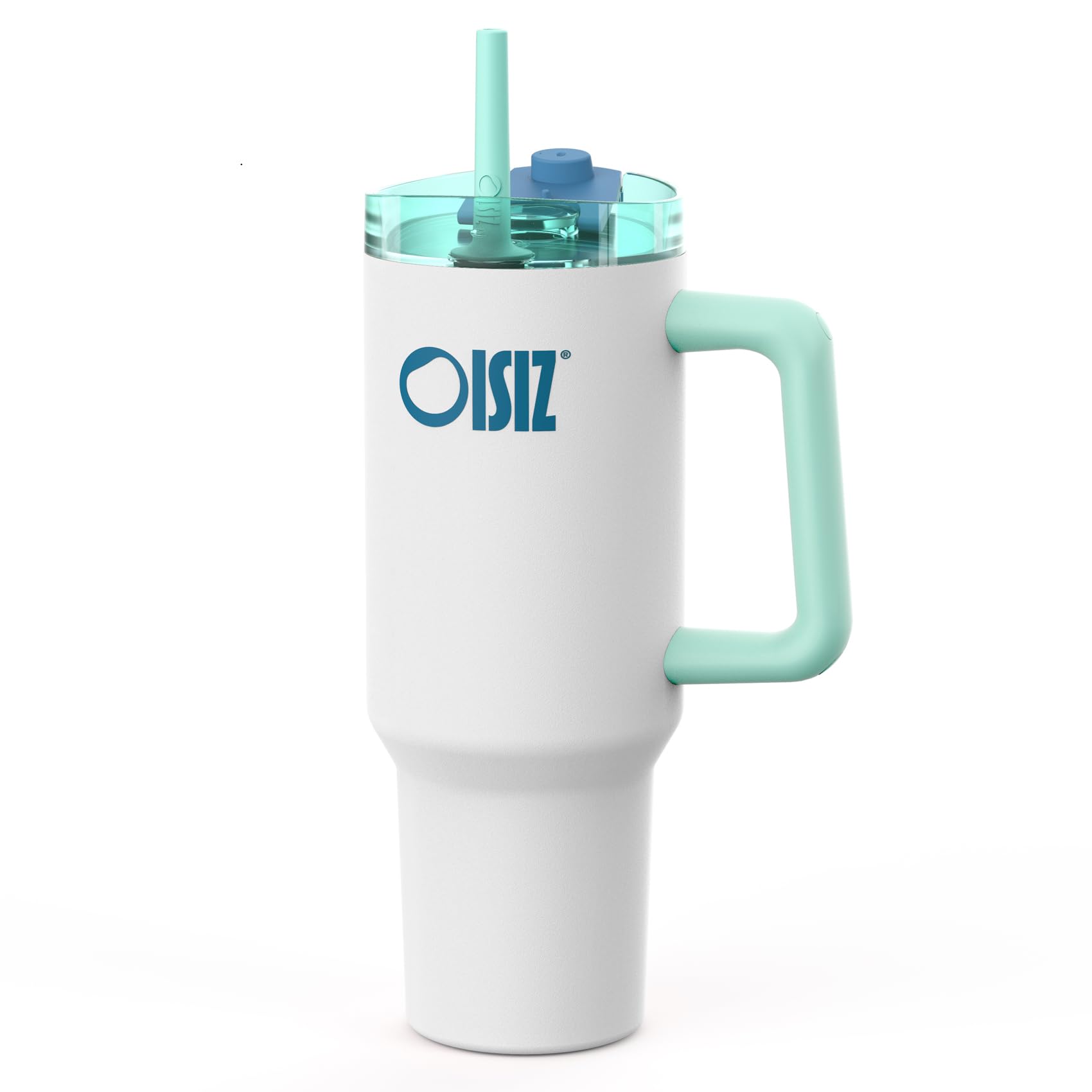 OISIZ 40oz Tumbler with Handle Water Bottle with Straw Lid 1200ml Stainless Steel Drink Cup Reusable Insulated Vacuum Cup Travel Coffee Mug Travel Cup Cupholder Friendly,Leak Proof,Keep Cold for 32Hr