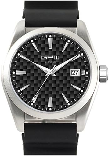German Military Titanium Offizier GPW Automatic. Carbon Fiber Dial. Sapphire Crystal. Black Rubber Field Strap.