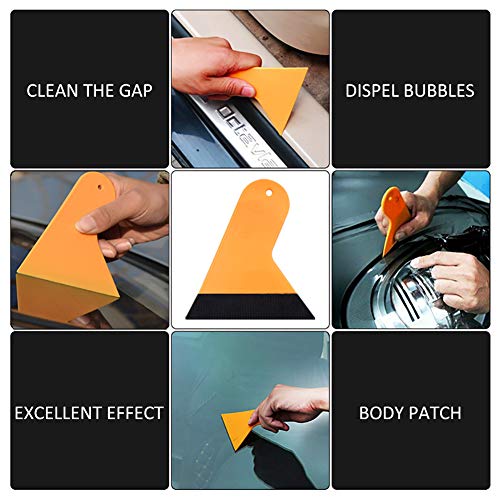 URlighting Vinyl Wrap Film Tools - 11 PCS Car Vehicle Window Wrapping Tint Vinyl Installation kits, include 4 Style of Squeegees, Retractable Knife and Blades, 2 pcs Suede Felt, 2 PCS Fabric Felt - Thumbnail 6