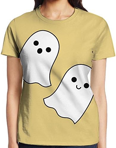 NavyLife Women's Halloween Cute Chost Casual Crew Neck Baseball Tee Short Sleeves Shirt Slim Fit Sports Uniforms