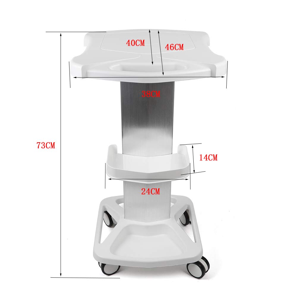 Aluminum Alloy Trolley Stand Assembled For Ultrasonic Cavitation RF Machines Salon Spa Beauty Tattoo Rolling Cart Tray USA STOCK (White): Beauty