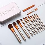 Flend 12 Pieces Premium Makeup Brush Set, Professional Makeup Brushes, Synthetic Kabuki Foundation Cosmetic Brushes
