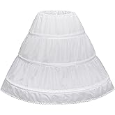 Abaowedding Girls' 3 Hoops Petticoat Full Slip Flower Girl Crinoline Skirt