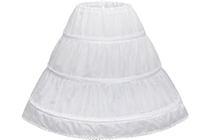 Abaowedding Girls' 3 Hoops Petticoat Full Slip Flower Girl Crinoline Skirt