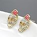 ShungHO Chic Women Earring Stud Skull Rose Rhinestones Nail Jewelry