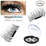 WEHADY False Magnetic Eyelashes 3D Reusable Fake Eyelashes , Ultra Thin, Natural Look , Reusable Perfect , 1Pairs 4 Pieces