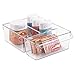 iDesign Linus Plastic Fridge and Freezer Divided Storage Organizer Bin with Handle, Clear Container for Food, Drinks, Produce Organization, 8