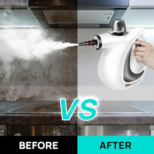 Steam Cleaner, Pressurized Multi-Surface Natural Handheld Steam Cleaner for home with 12pcs Accessories & Safety Lock – Steamer for Cleaning Home Use, Tile, Grout, Windows