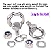 8Pcs 304 Stainless Steel M14 Male Thread Lifting Ring Eye Bolt Kit, Including 2Pcs M14 Eye Bolt with 2Pcs Lock Nuts, 2Pcs Lock Washers and 2Pcs Flat Washers