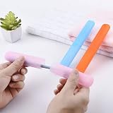 nuoshen Portable Toothbrush Case 2 Pcs - Travel Storage Holder - Pink & Blue view 7