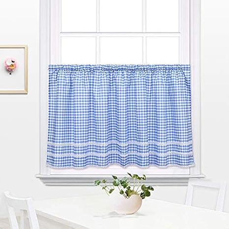 Mantovana Per Finestre In Stile Nautico 137x45 Cm - Tenda Corta Con Tasca Porta Asta - Per Cucina, Bagno, Soggiorno
