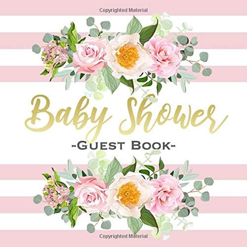 Download Baby Shower Guest Book: Beautiful Pink Striped Baby Shower Guestbook Gift Memory Keepsake Baby Book for a Newborn PDF