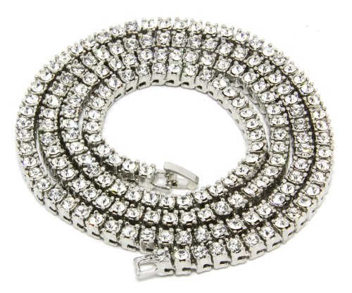 Mens Silver Plated Iced Out 30