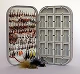 Barnsley Fly Box + 100 Assorted Fly Fishing Fly Kit (Silver)