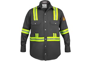 Just In Trend Flame Resistant High Visibility Hi Vis FR Shirt - 100% C - 7 oz