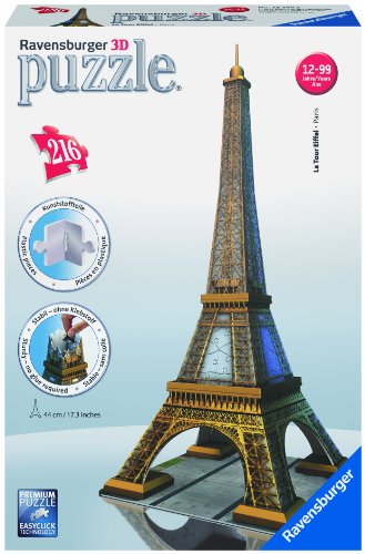 Ravensburger Eiffel Tower 216 Piece 3D Building Set