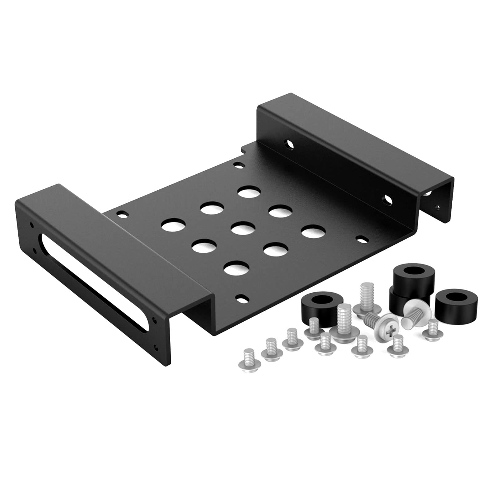 ORICO Aluminum 5.25 inch to 2.5 or 3.5 Inch Internal Hard Disk Drive Mounting Kit with Screws and SHOCK Absorption Rubber Washer- Black