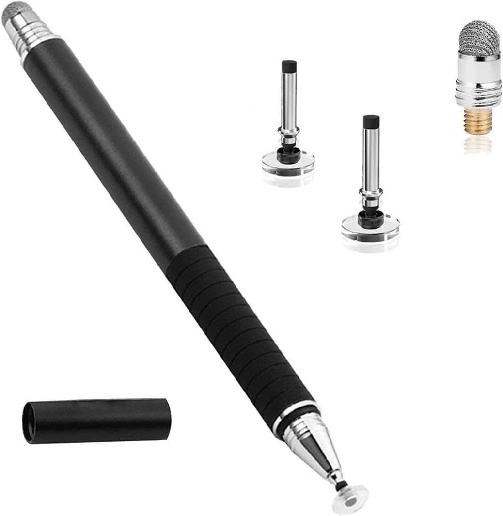FF1 1 Pcs [2 in 1 Precision Series] Disc Stylus/Styli Bundle with 2 Replaceable Disc Tips, 1 Replaceable Fiber Tips for All Touch Screen Devices
