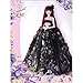 Flameer Off Shoulder Tube Top Princess Doll Dress, 1/3 BJD Doll Wedding Party Outfits, 60cm Girl Doll Formal Dress Black