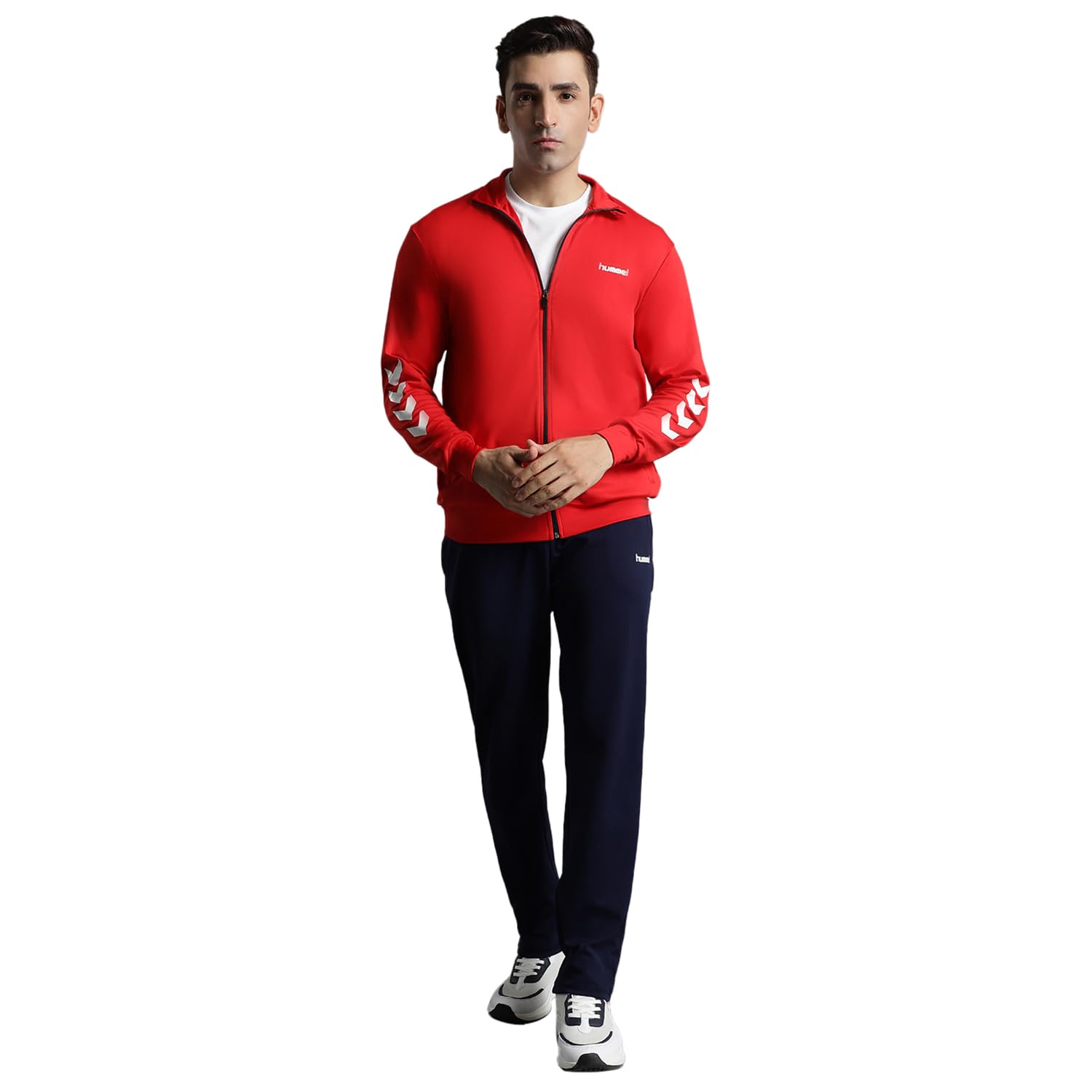 hummel 205876 Men's Ensemble Promo Poly Track Suit, Rouge/Blue Navy, S EU