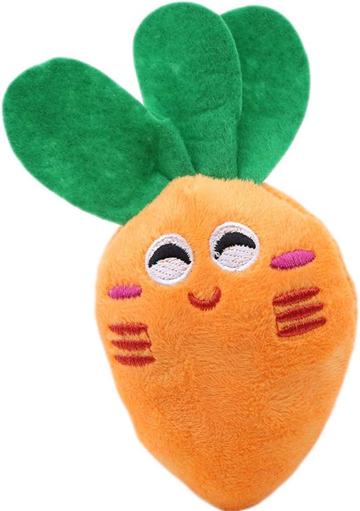 SquarezhenBo Squeaky Plush Dog Puppy Chew Toy Carrot Shape Cute, Durable and Useful Chew Toys for Dogs