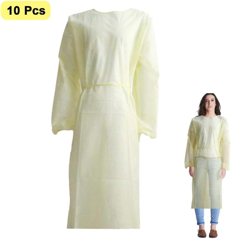 Sanmubo Protection Gown, Isolation Gowns Health For Cuff, Medical Dental, Latex Free, Fluid Resistant For Outdoor Cycling Anti-fog Anti-particle (10PCS/150cm)
