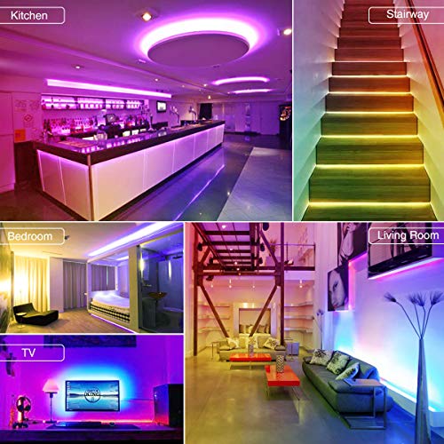 Elfeland LED Strip Lights Work with Alexa Google Assistant 32.8FT/10M 300 LEDs SMD5050 Dreamcolor Strip Lights Wireless Phone APP Controlled Rope Light Waterproof Flexible Tape Light Kit