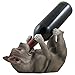 Drinking Pit Bull Wine Bottle Holder Statue in Decorative Home Bar Decor Pet Sculptures & Pitbull Figurines, Wine Racks and Stands and Collectible Gifts for Dog Lovers
