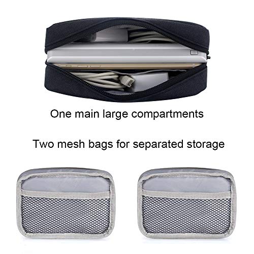 Electronic Accessories Bag,Digital Gadget Organizer Case,Nylon Travel Gear Storage Carrying Sleeve Pouch for Cable,USB,Earphones,Portable Hard Drives,Power Banks,Adapters or Camera Accessories - Thumbnail 3