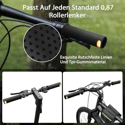 E-Scooter Turn Signal Light Handle with Indicator Light for Scooter with Rechargeable Remote Control with Xiaomi M365/Pro/Pro2/1S Ninebot Max G30/G30D Scooter Handlebar Grip