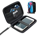 USA Gear Hard Shell iPod Travel Case Compatible with Apple iPod Touch (6th Generation, 5th Generation), iPod Nano with Protective EVA Design, Weather Resistant Exterior, Wrist Strap - Galaxy