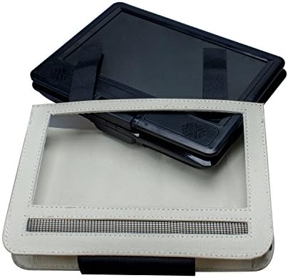 7.8" LCD Screen Portable DVD Player with Fabric Case Holder Car Headrest Mount, Black+Beige
