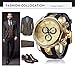 JIANGYUYAN Mens Big Heavy Analog Quartz Watch Silicone Band Gold 217302