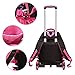 Fellibay Rolling Backpack Kids Backpack 3 Wheels Kids Trolley Schoolbag Girls Backpack(Black)