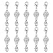 Dsmile Magnetic Jewelry Clasps Rhinestone Ball Style for Jewelry Necklace Bracelet,10 mm Silver Plated 10 Sets