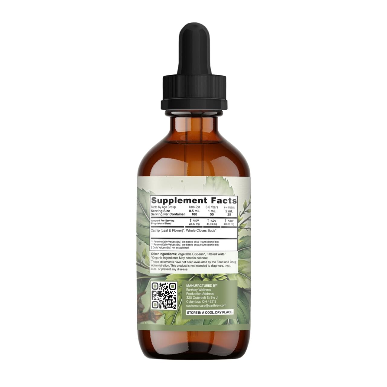 Earthley Wellness Teeth Tamer, Teething Relief for Babies & Kids, Soothes Drooling, Gum Discomfort & Irritability, Organic Herbal Formula, Sugar-Free, Packaging May Vary (1.69 oz, 500 doses)
