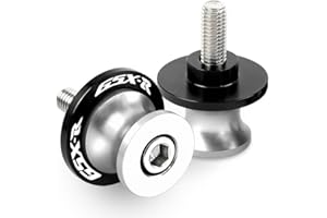 GZYWMJZ Pack of 2 Motorcycle Swing Arm Spools For Suzuki GSXR 1000 GSXR600 GSXR750 GSX-R 125 150 GSXR 600 750 GSX-R750 GSX-R1000, M8 Swingarm Slider Stand Paddock (Silver)