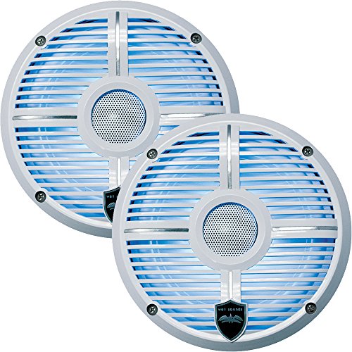 Wet Sounds REVO 6-XWW White Closed XW Grille 6.5 Inch Marine LED Coaxial Speakers (Pair) (Certified Refurbished)