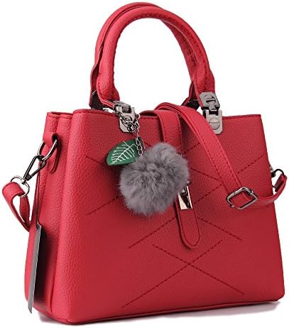 Women Handbag,Women Bag, KINGH Zip Closure Tote Vintage Shoulder Bag PU Leather 116 Wine Red