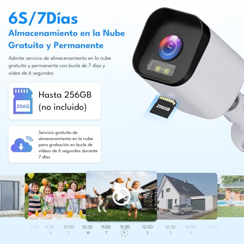 ARENTI Cámara de Seguridad Exterior O3, 4MP 2.5K Cámara WiFi Alexa IP65 Impermeable, Camaras de Vigilancia con Audio Bidireccional y Detección de Movimiento, Compatible con Alexa y Google Assistant