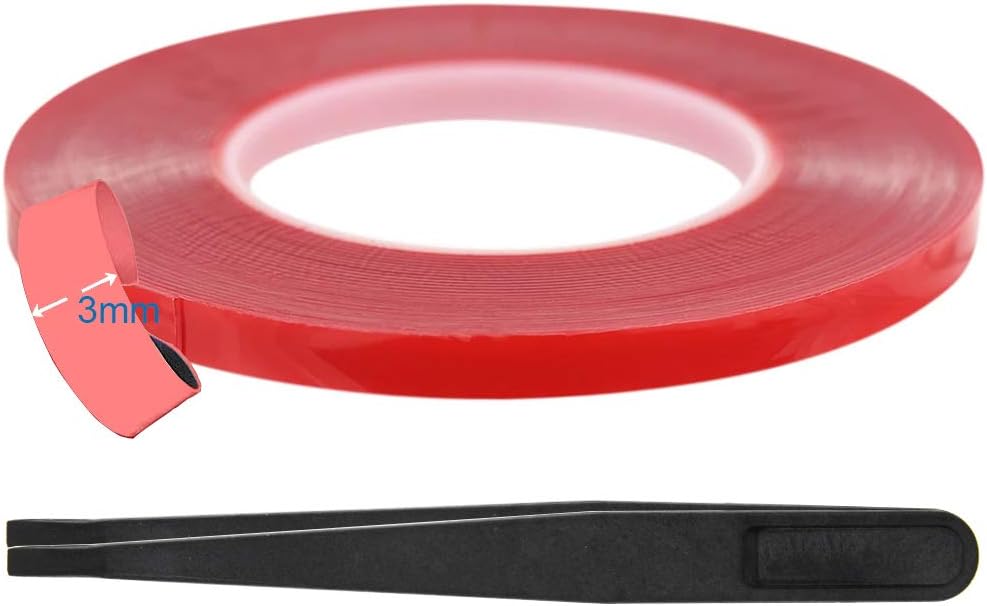 MMOBIEL 3 mm Double Sided Layer Acrylic Strong Adhesive Mounting Tape 25m long Weatherproof Removable, Red - Image 3
