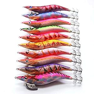 Gwfish Artificielles Pêche Leurre Squid Jig Turlutte Set, Appâts De Pêche Baitet Crochets Swimbaits Lumineuse Amorce Nageur Flottants Pour La Pêche Des Pieuvre, Seiches Et Calamar