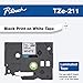 Brother Genuine P-touch TZE-211 Label Tape 1, 1/4" (0.23") Standard Laminated P-touch Tape, Black on White, Laminated for Indoor or Outdoor Use, Water Resistant, 26.2 Feet (8M), Single-Pack primary