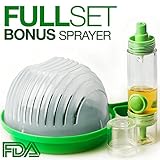 ELLTERA - Best Salad Cutter Bowl- with BONUS Oil Sprayer Set for Easy Dressings- Strain, Slice & Serve Fruits or Veggie Salads Effortlessly in Just 60 Seconds-BPA-FREE & Sturdy Salad Bowl Chopper